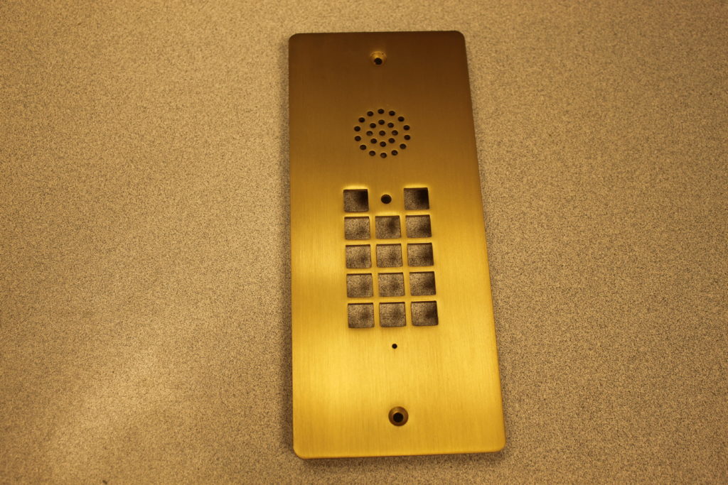 FLAT MOUNT PHONE MODULE BRUSHED BRASS | Inclinator Dealer Access Portal